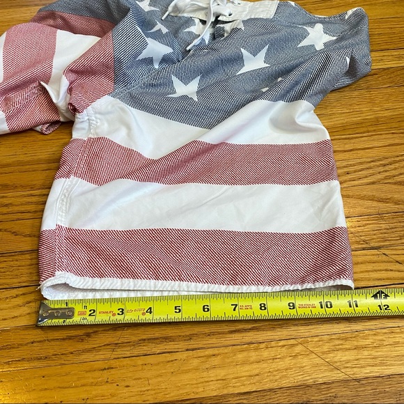 Carbon Mens 34 Board Shorts USA Flag Mesh Lined Pockets Swimming Trunks Swimwear - Picture 9 of 9